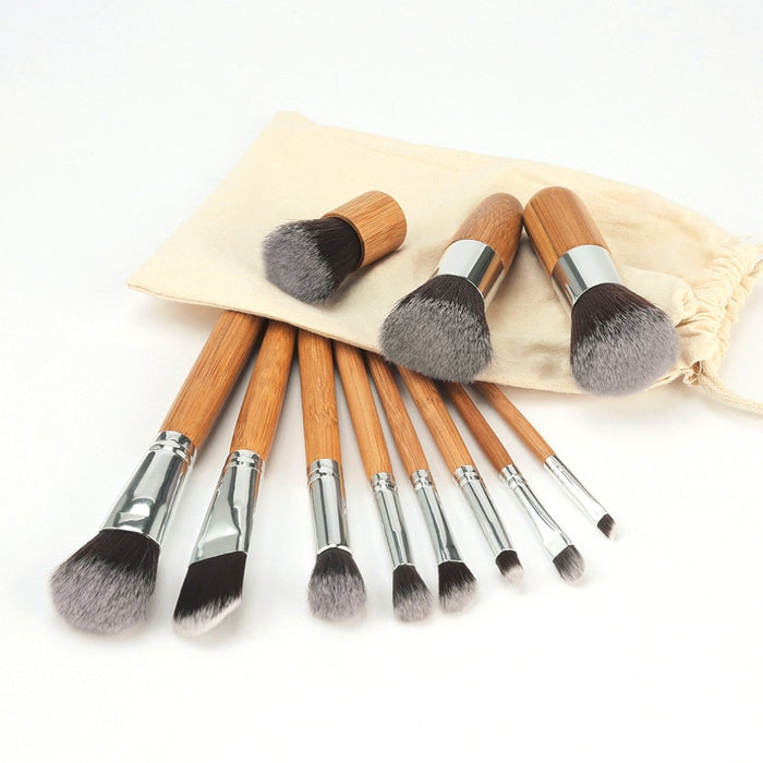 Natural Bamboo Makeup Brush Set - Elle-&-Shine-