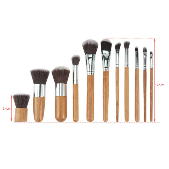 Natural Bamboo Makeup Brush Set - Elle-&-Shine-