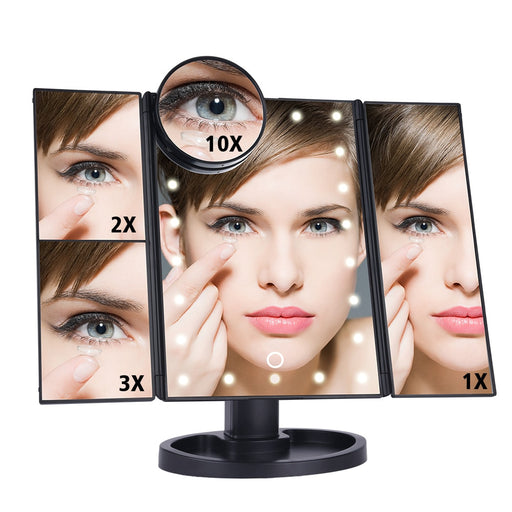 3 Folding Magnifying LED Touch Screen Mirror - Elle-&-Shine-
