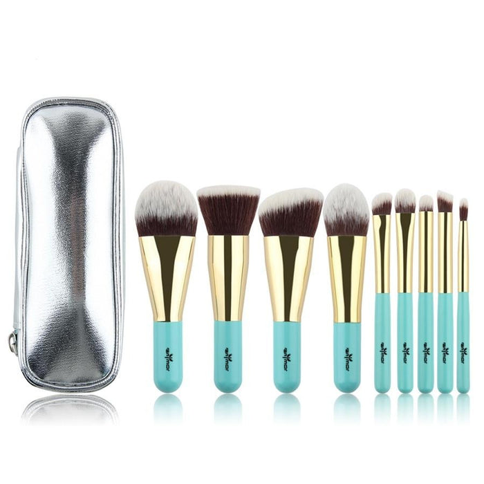 Sturdy 9PCS Professional Make up Brush Set - Elle-&-Shine-